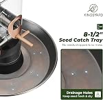 Kingsyard Metal Bird Feeders for Outdoors Hanging, Wild Bird Feeder for Finch Cardinal, Large Seeds Tray & Rainproof Dome (Antique Copper) | 9.5" Rustproof Metal Removable Tray, 11.5" Weatherproof Dome, 3 lb Seed Capacity, Garden & Backyard Birding G