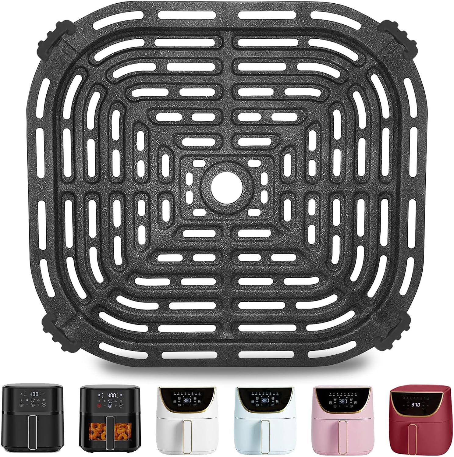 GWY Air Fryer Grill Pan for CHEFMAN 6 Quart Paris Hilton 6 Quart 8 in 1 Air Fryer, 8.85×8.2''Food Grade Nonstick Replacement Rack Parts Tray Grill Crisper Plate for CHEFMAN Air Fryer, Dishwasher Safe