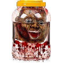 Gemscream Halloween Head in Jar Severed Faux Prop Laboratory 9.5 Inch