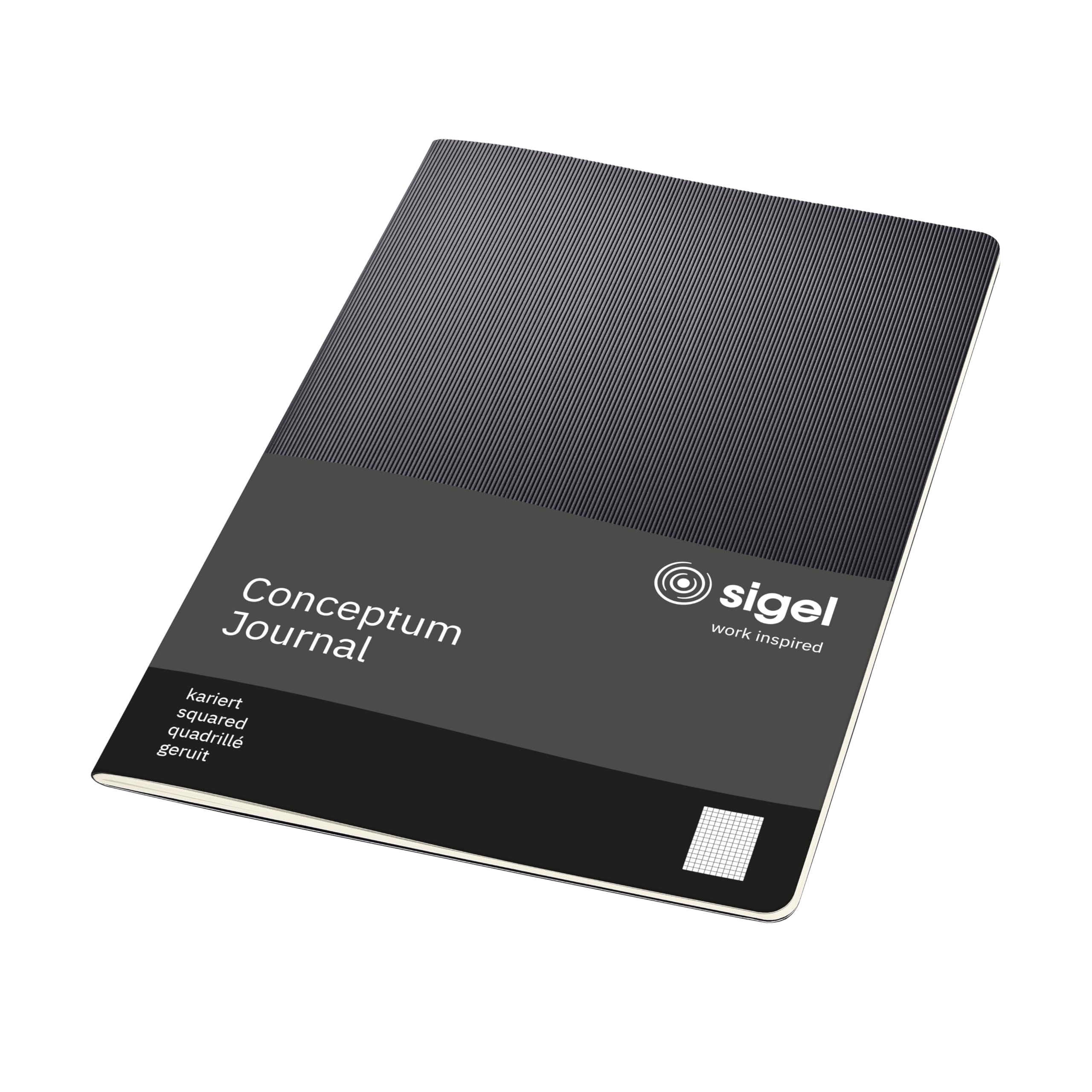 Sigel Conceptum Notizheft A4 kariert schwarz 64 Seiten 5er Pack