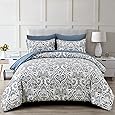 Paisley Comforter Set Queen with Sheets Bed in a Bag – Deep Pocket Fitted Sheet with Elastic Corners, Cozy Comforter, Pillowcases & Shams – Soft Microfiber All Season Bedding – Machine Washable