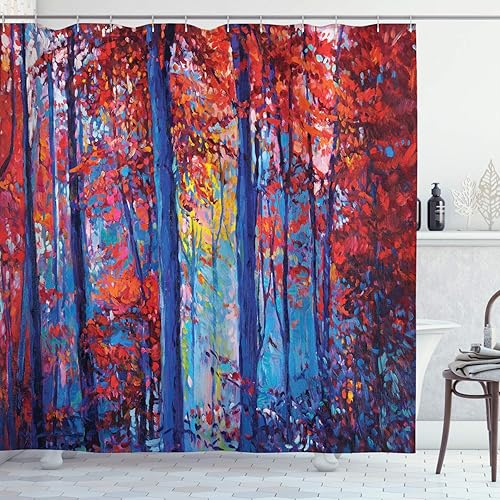 Miniatura 19 de ambesonne Decor Collection tela de poliéster cortina de ducha de baño Gris Verde,Verde coco.,Fucsia Beige,Rosa y blanco,Ámbar Bronceado Gris,Manzana