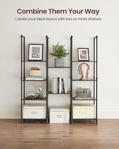 Miniatura 4 de VASAGLE Estantes de baño, estante de almacenamiento de 5 niveles, soporte de flores para plantas, 15.6 x 12.2 x 51 pulgadas, para sala de estar,