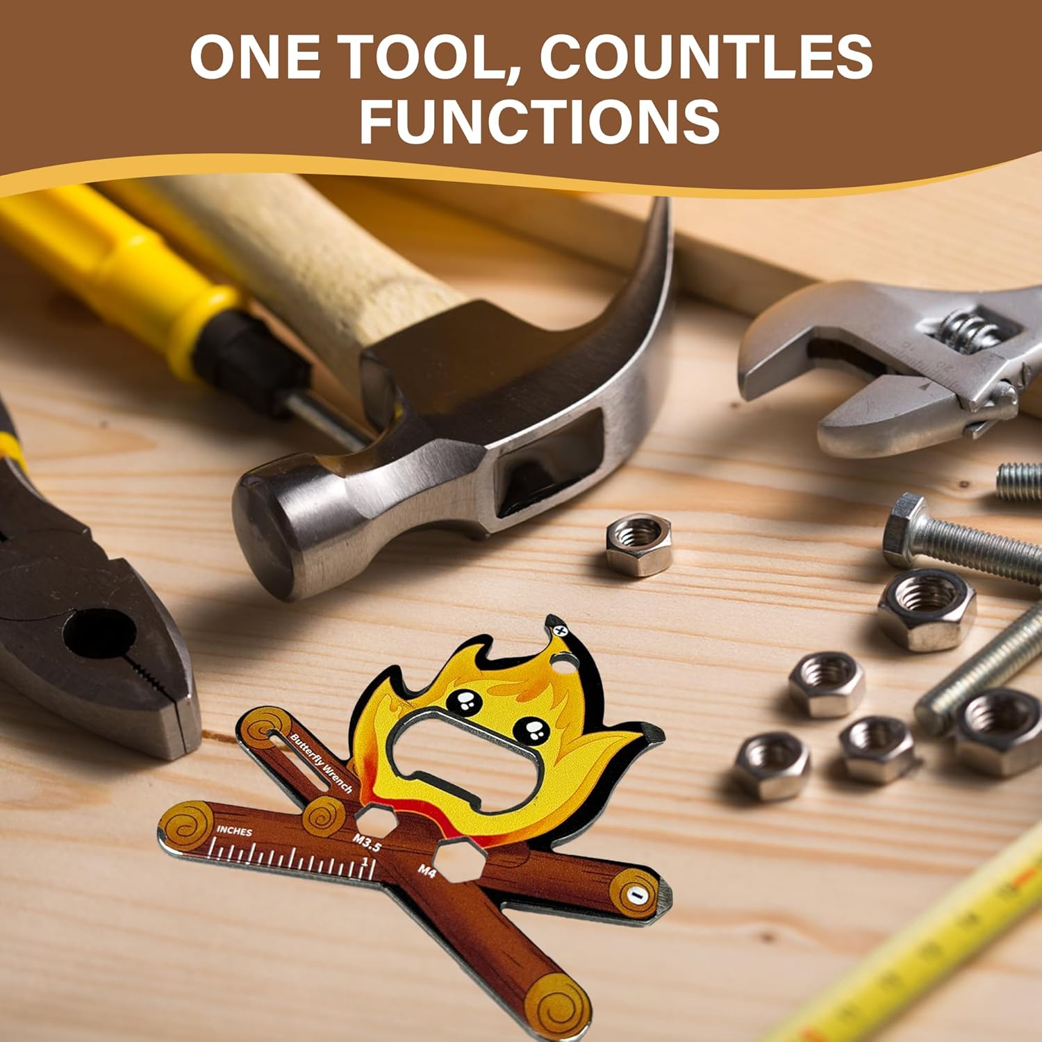 Funny Men Gift Ideas Cartoon Flames - Unique Graduation Gift for Him, Cool Fathers Day Dad Gifts, Birthday Gifts for Husband Boyfriend, Fun Small EDC Pocket Tool Just Because for Teens Boys