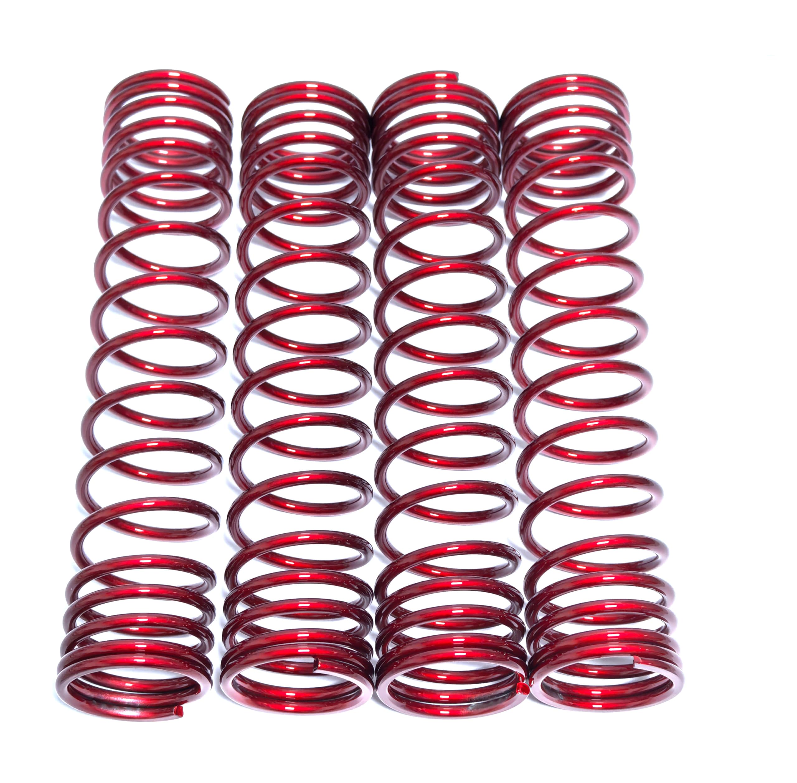 KEBEILEE CNC Stronger Shock Springs Wire Dia 3.25mm for Traxxas X-MAXX 1/5 8S, 4pcs (Red)