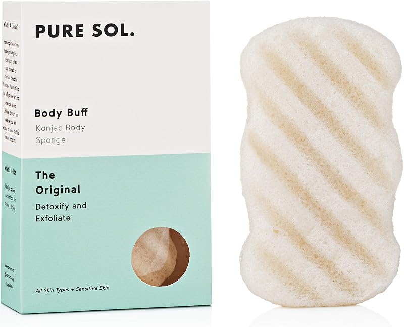 Esponja de banho esfoliante de konjac pureSOL com gancho de sucção