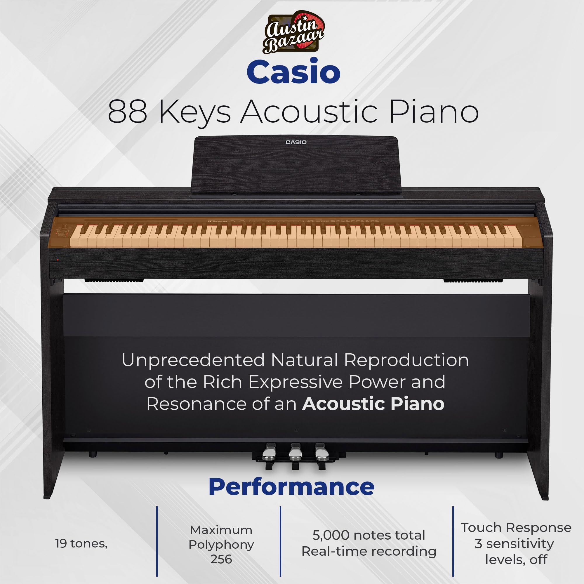 Amazon.com: Casio PX-870 Privia Digital Piano - Black Bundle with