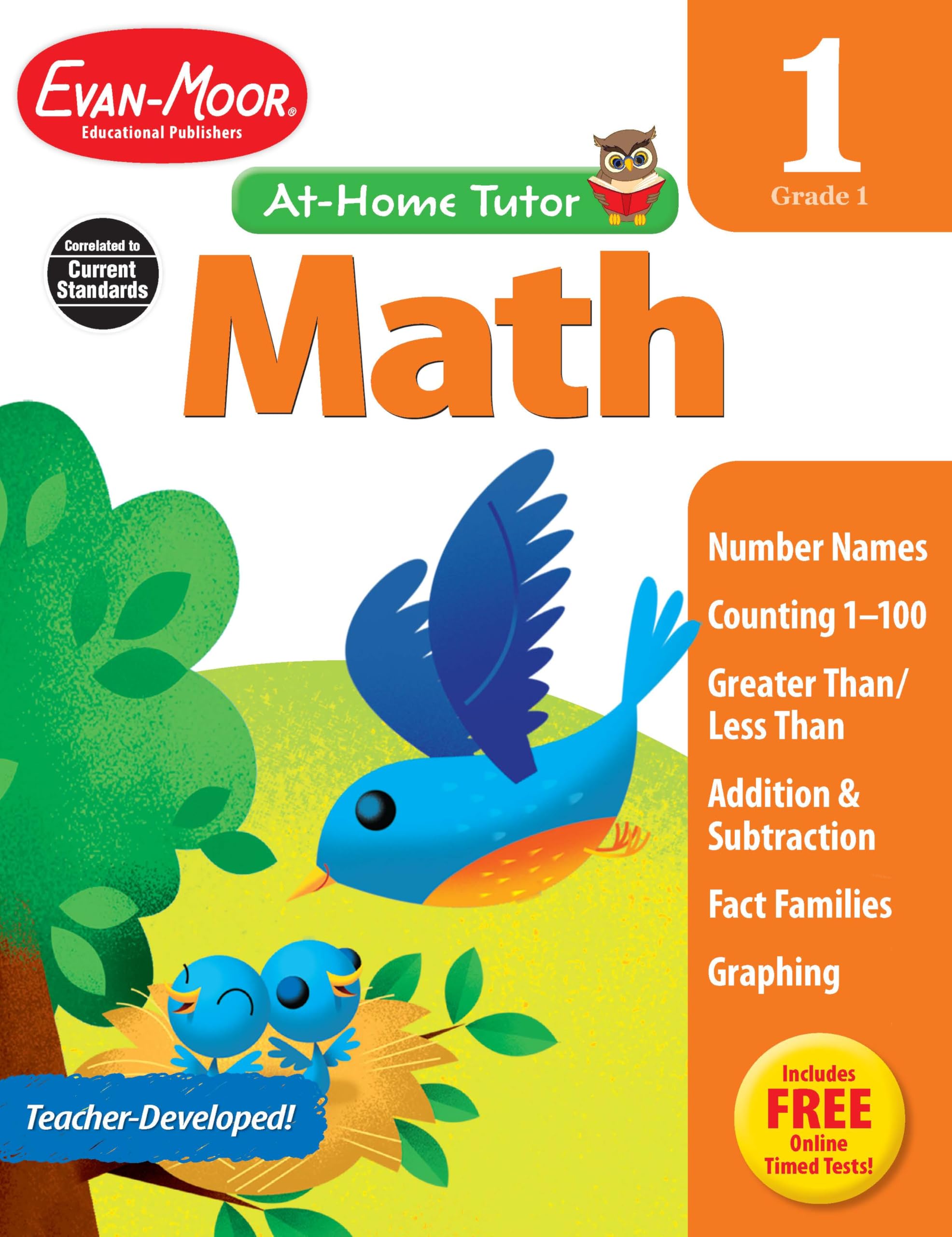 Math Skills, Grade 1 Workbook: At-Home Tutor, Addition, Subtraction, Money Paperback – Student Edition, March 1, 2014
