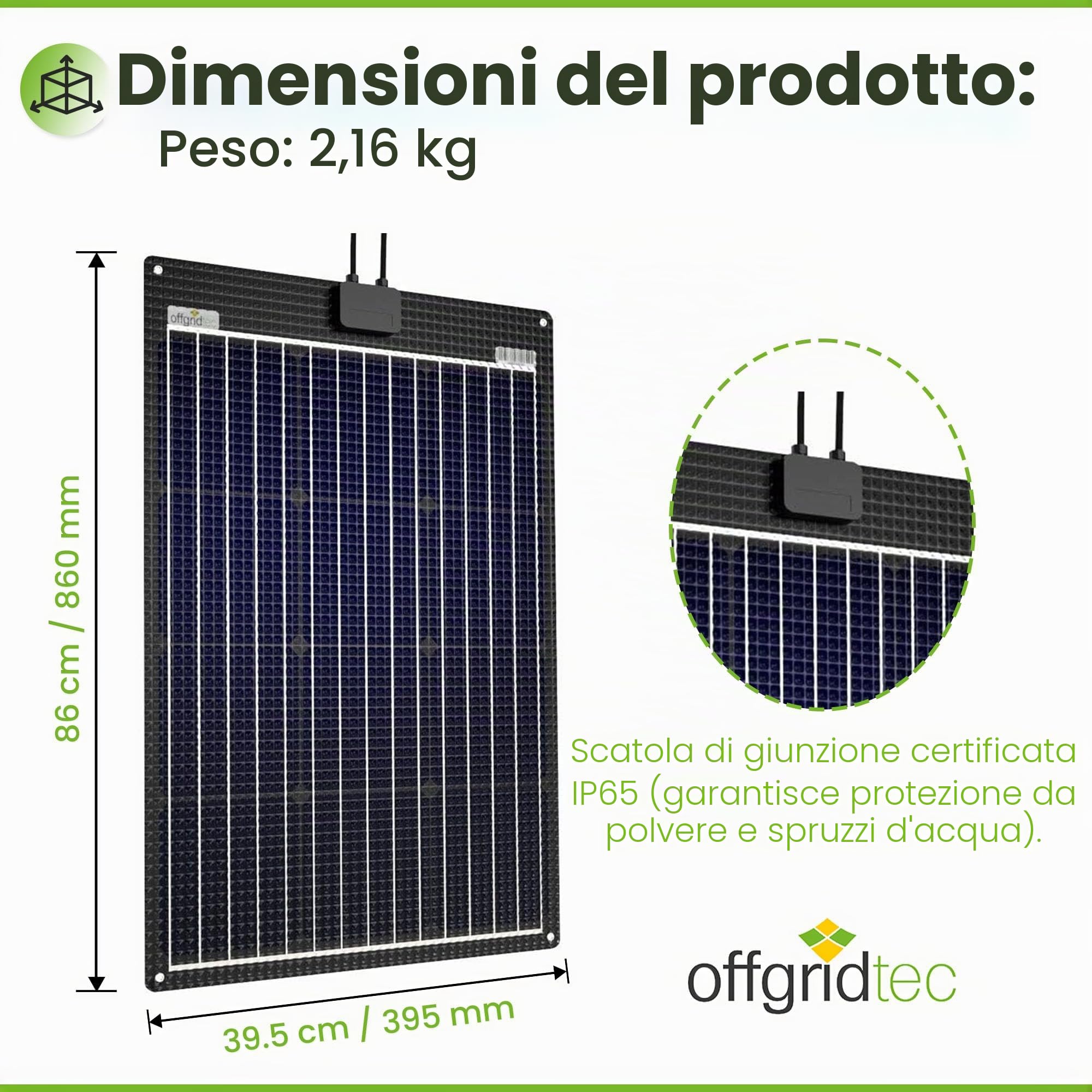 Offgridtec ETFE-AL 60W semi-flessibile 18V pannello solare V2