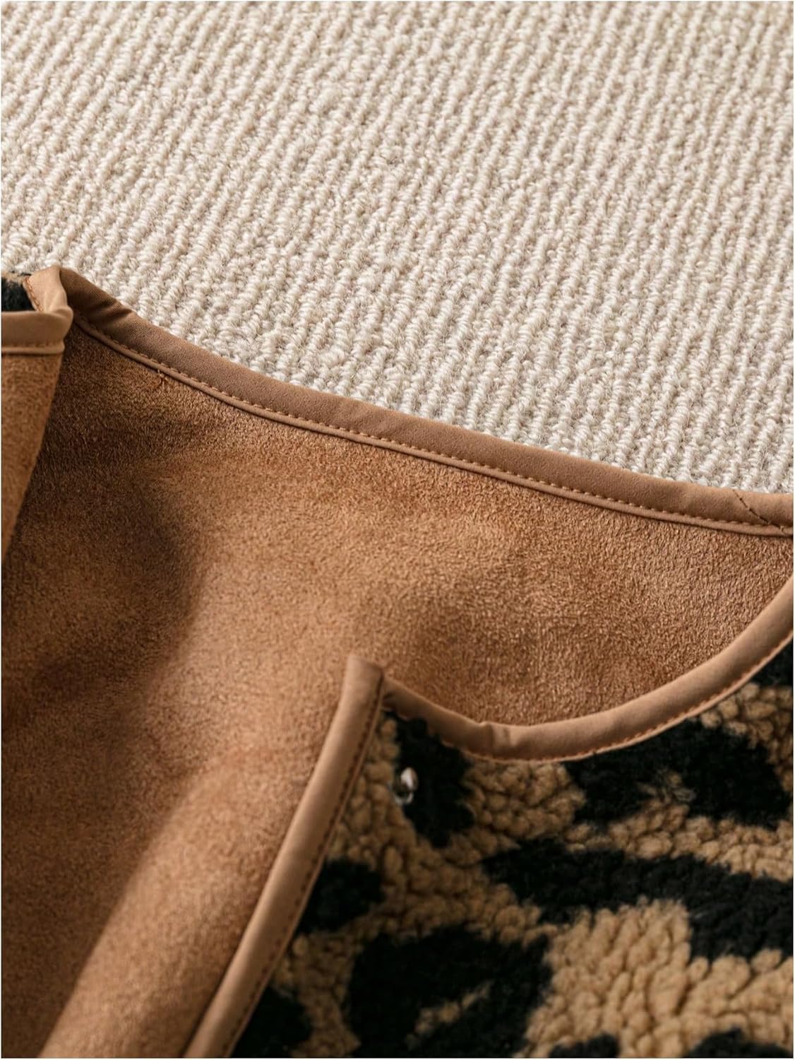 MakeMeChic Women's Cheetah Print Jackets Winter Faux Fur Coat Y2K Long Sleeve Button Down Jackets