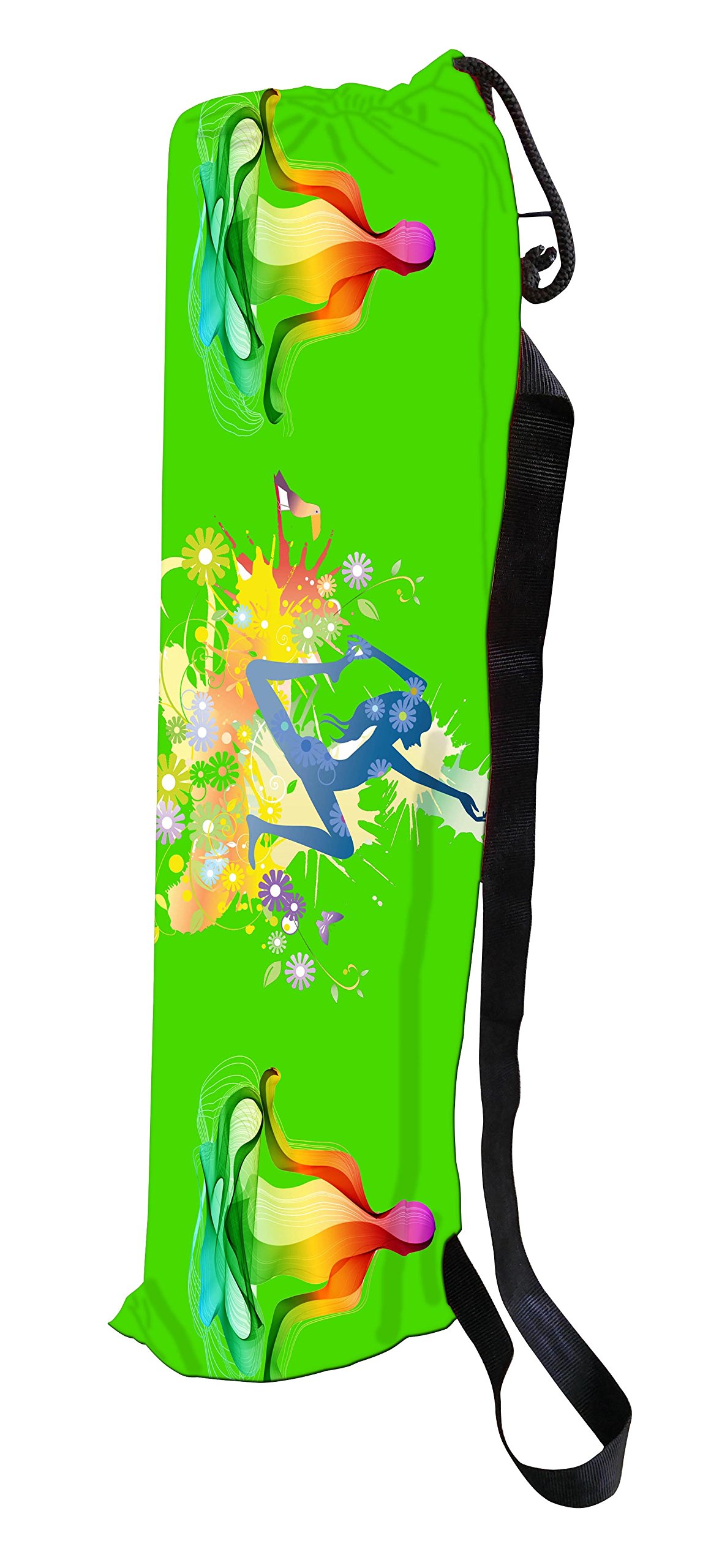 active elements breathable fabric & printed yoga mat cover/bag for 3 or 4 mm standard size. yoga cover flat : 7 x 26 inch