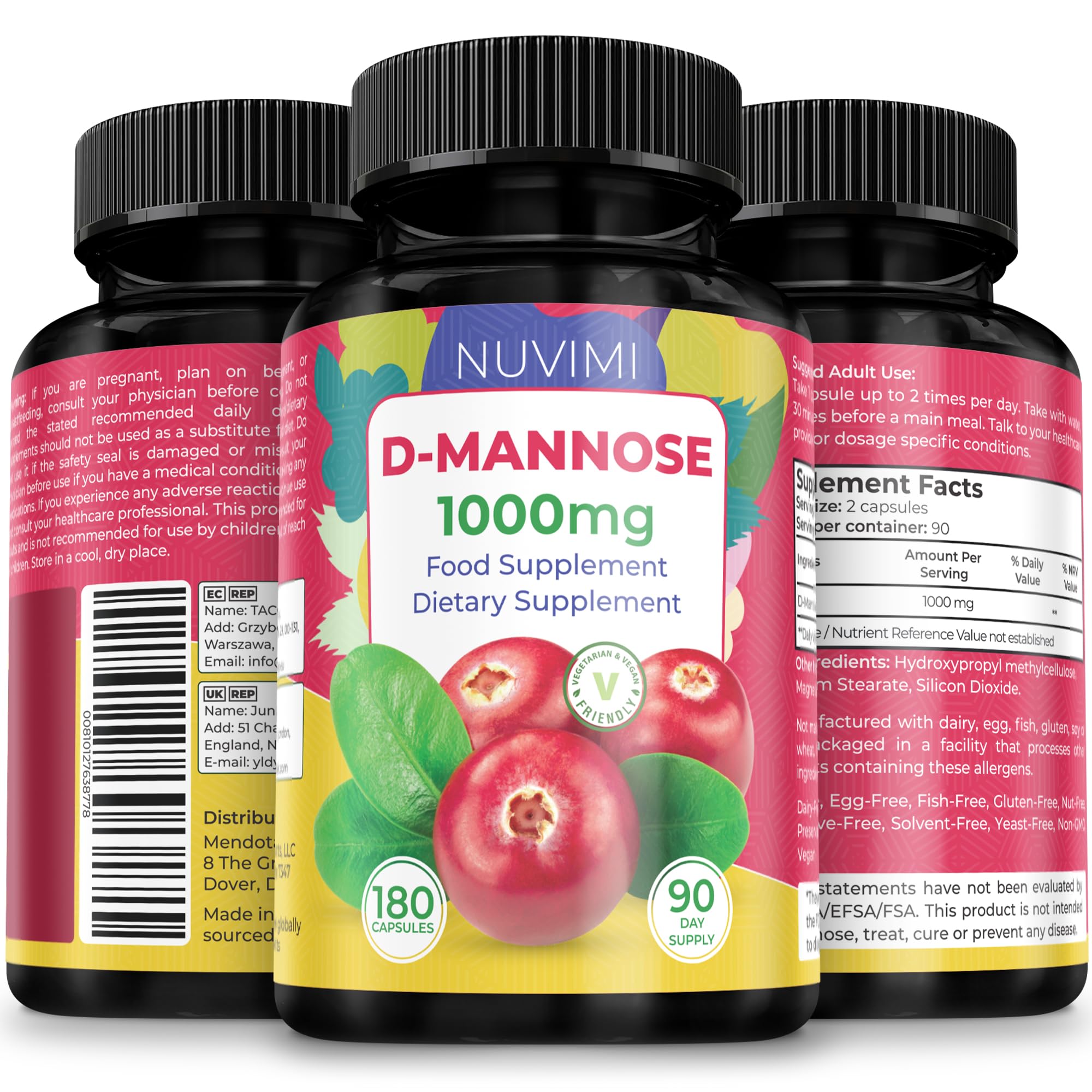 NUVIMI D Mannose 180 Capsules