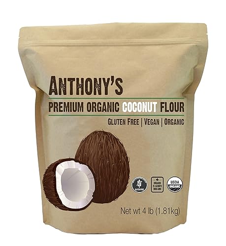 Anthonys Harina de coco orgánica 4 libras probada por lotes sin gluten sin OMG vegana apta para Keto Anthonys Harina de coco orgánica 4 libras probada por lotes sin gluten sin OMG vegana apta para Keto