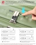 Hanke 16 Inch Expandable Under Seat Luggage with Wheels Top Opening Small Suitcase with Wheels Carry On Luggage Airline Approved Lightweight Hard Shell Suitcases for Weekender Overnight-Bamboo Green