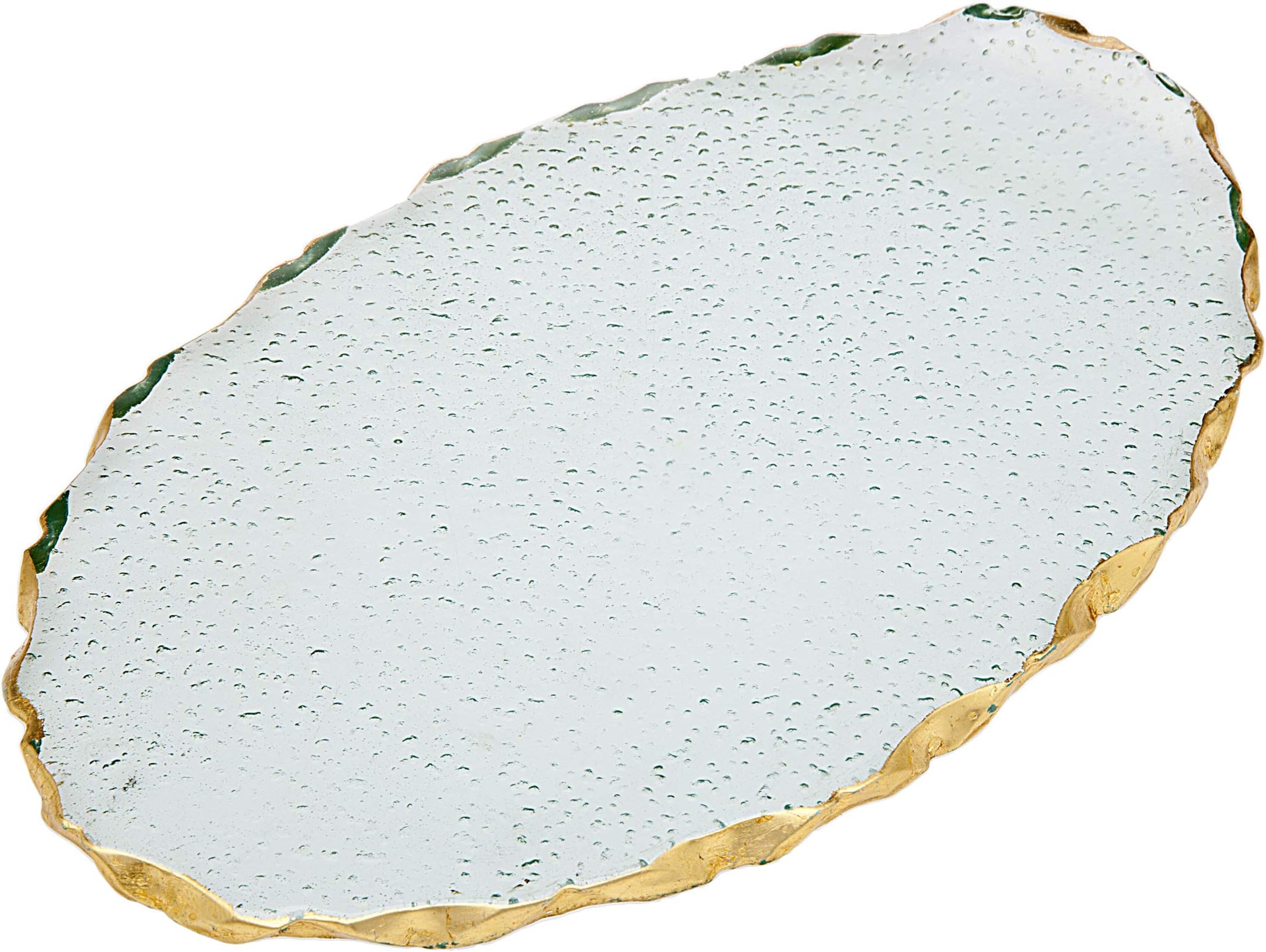 Godinger Harper Oval Serving Tray Platter - Gold Trimmed