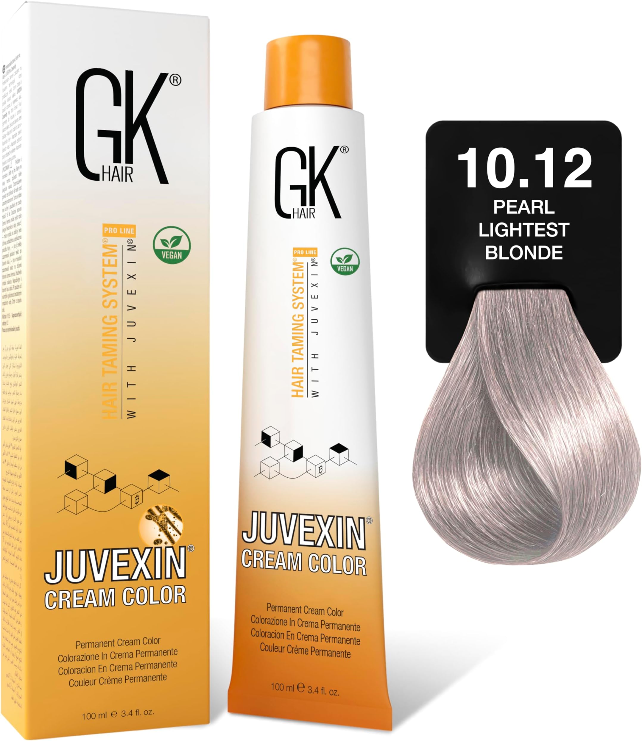 GK HAIR Global Keratin Professional Hair Color Cream Tube (3.4 Fl Oz/100ml) Nourishing & Cleansing Colors for Styling High Performance Long Lasting Permanent Natural Toner Dye