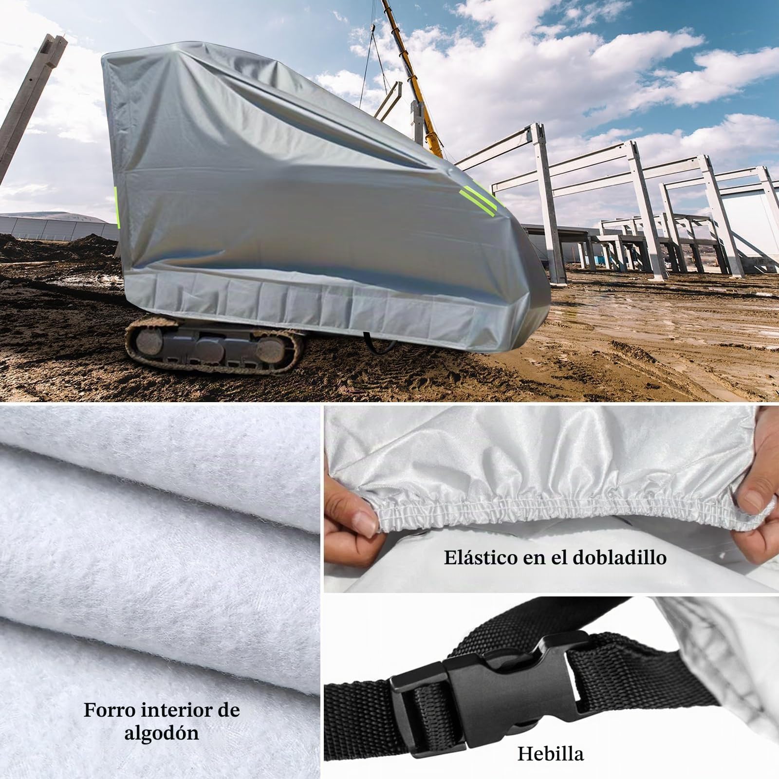 Cubierta completa impermeable y resistente a los arañazos y UV para mini excavadora de 800 kg a 1600 kg