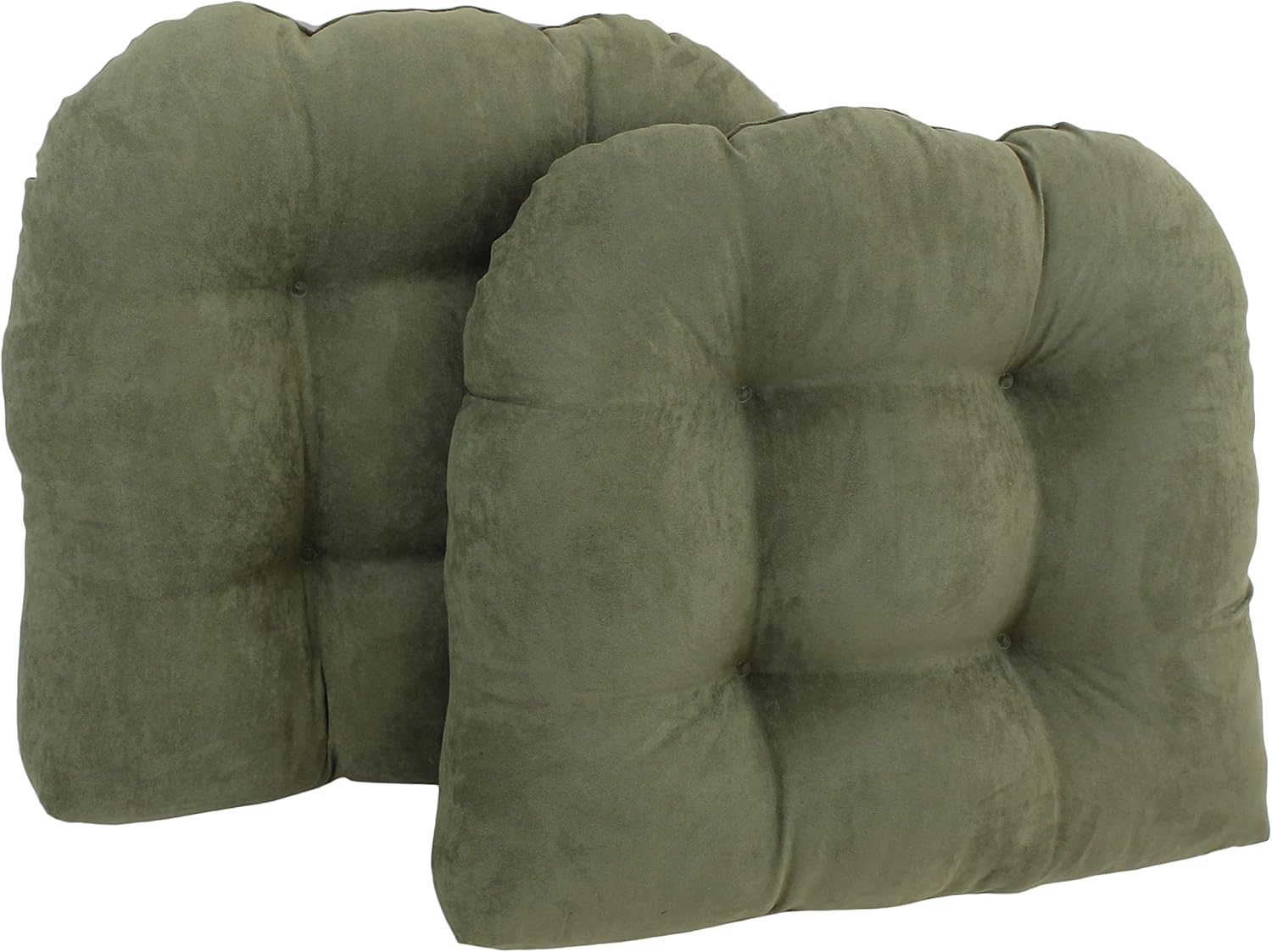 Blazing Needles Micro Suede 19-Inch by 19-Inch by 5-Inch U-Shaped Cushions, Indigo, Set of 2