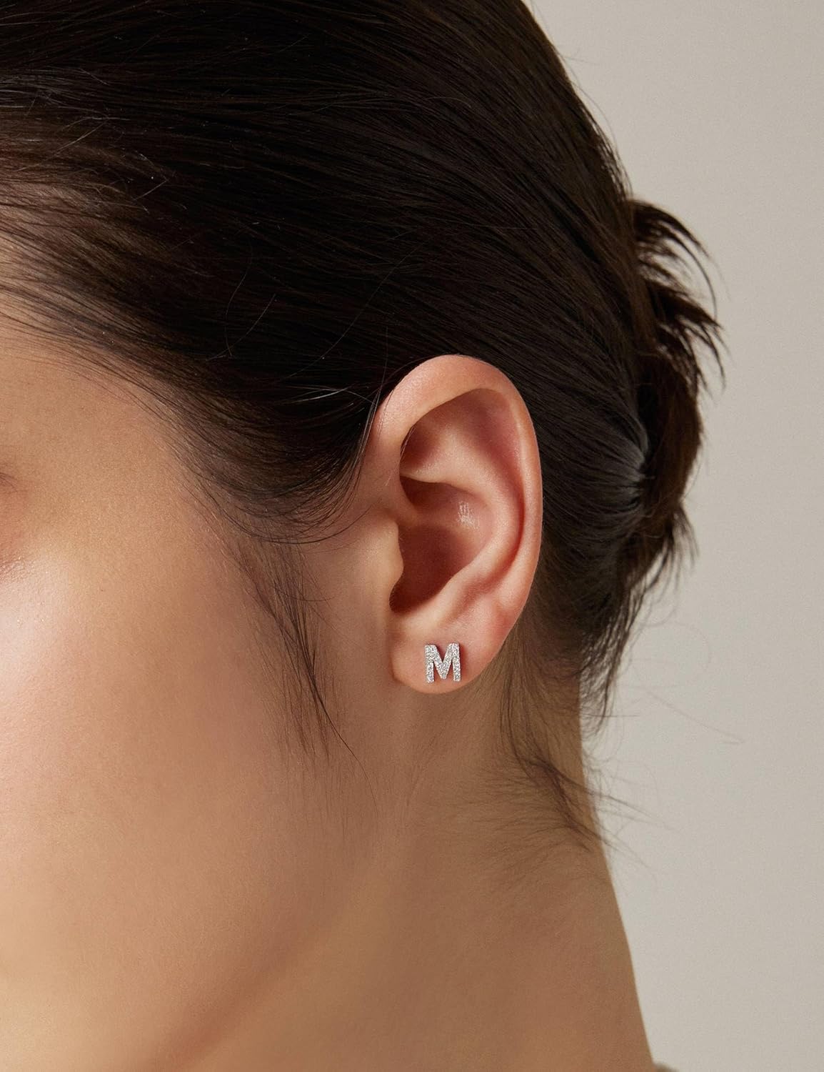 Stud Earrings for Women Set 2 Pairs 316L Hypoallergenic Gold Plated Initial Surgical Steel Earrings 26 Letter Equipped With Anti-Piercing Silicone Earring Backs - Image 5