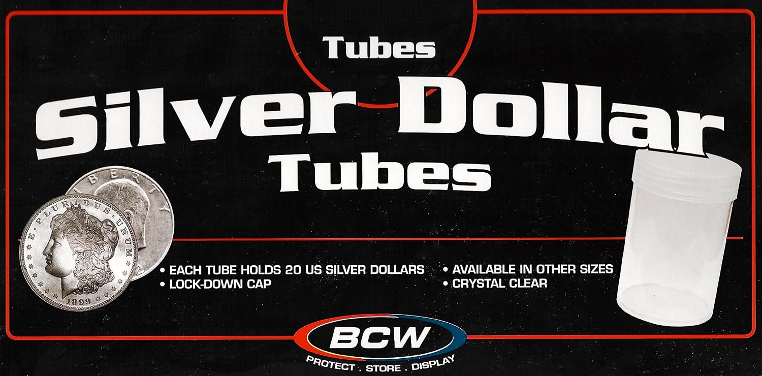BCW Large Dollar Coin Storage Tubes - 10 ct