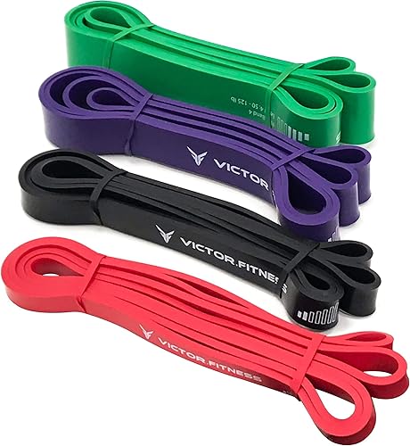 Bandas de elevación 1-4 (15-125 libras) Banda de resistencia de ejercicio resistente para terapia física, fitness, desarrollo muscular,