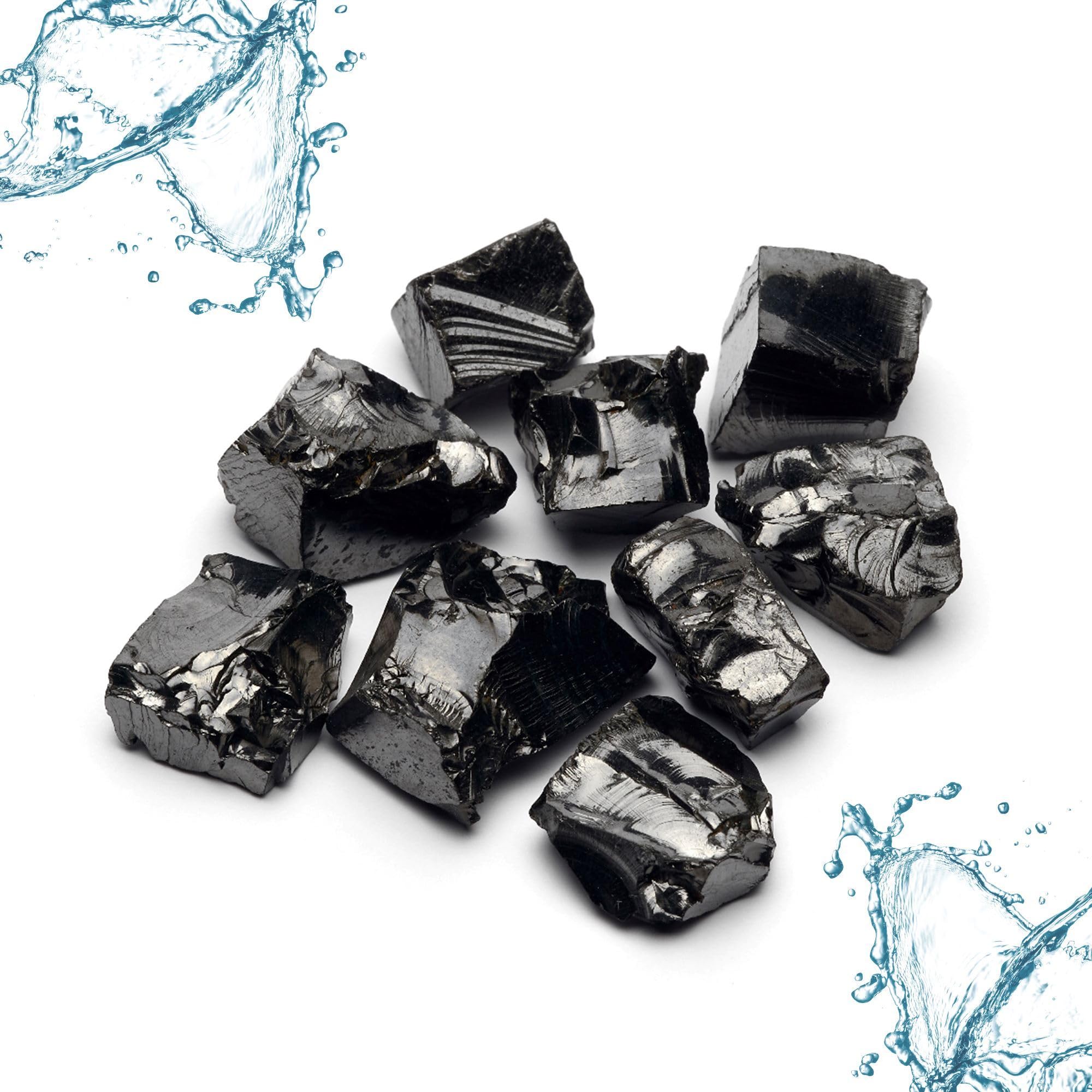 PURAJA Schungite preziosa per il trattamento delle acque, shungite elite, pietre naturali della Carelia, pietre curative per acqua, con certificato