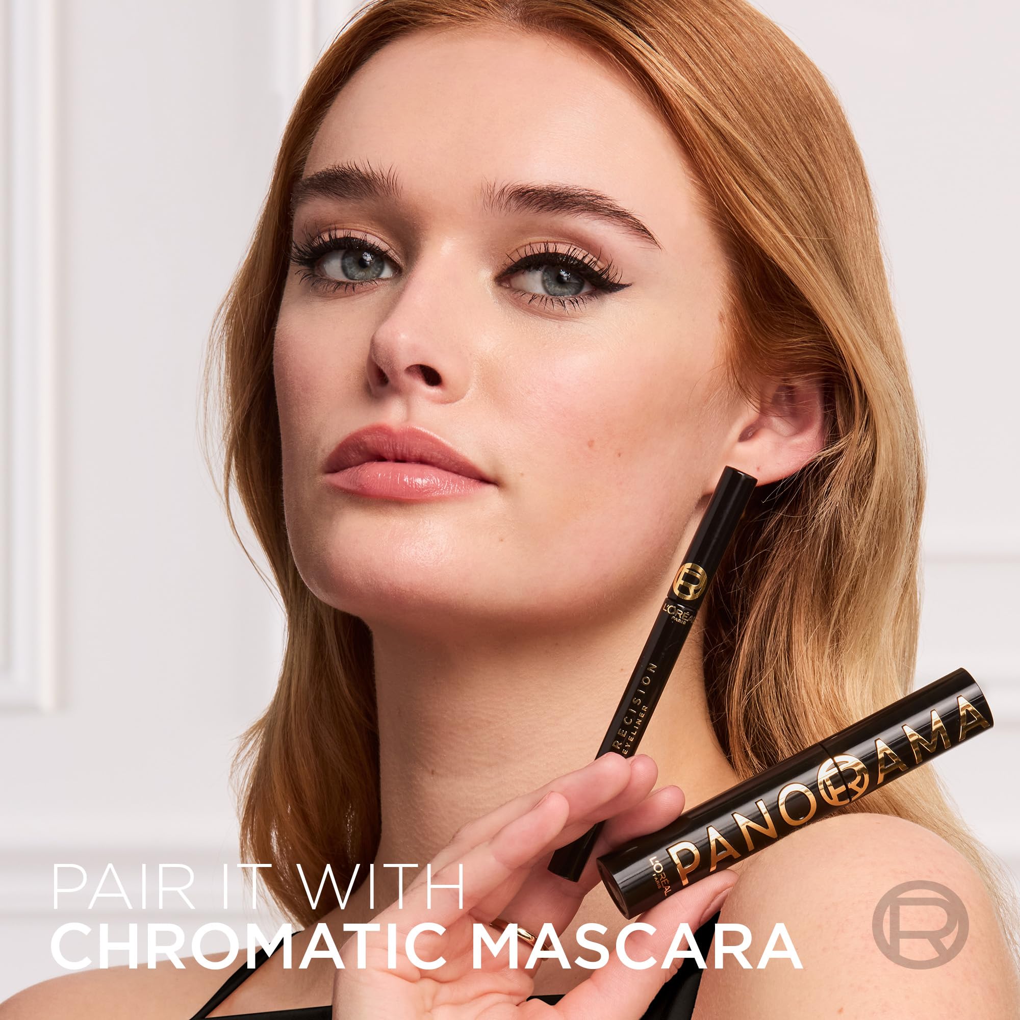 L'Oreal Paris Haute Precision Noir Silk, czarny eyeliner w płynie | L'Oréal Paris Eyeliner Filc o wysokiej precyzji 24h Wodoodporny Czarny Jedwabny