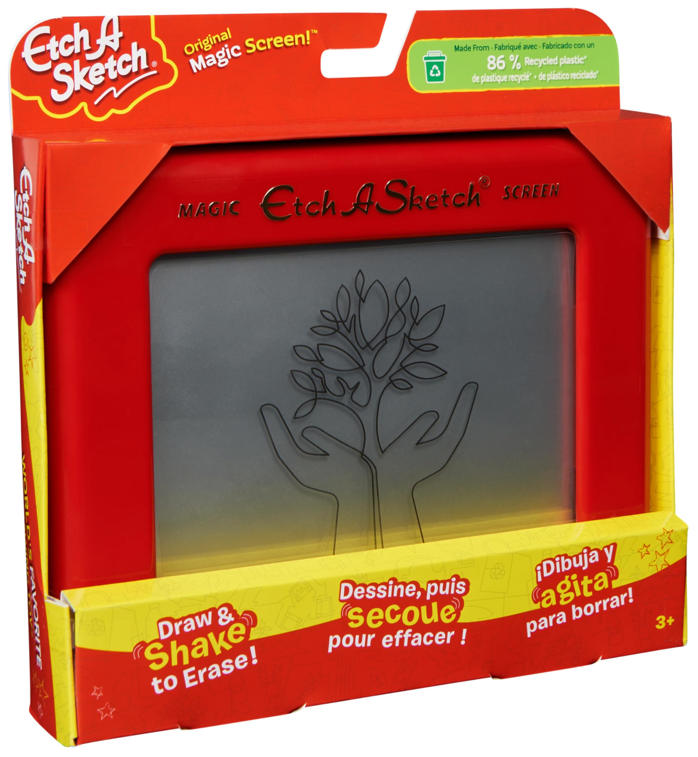 ETCH A SKETCH - ORIGINAL MAGIC SCREEN - PIZARRA MAGNETICA INFANTIL - con 86% de Plástico Reciclado - Juegos de Creatividad Comprometidos con el Medio Ambiente - 6066719 - Juguetes Niños 3 Años +