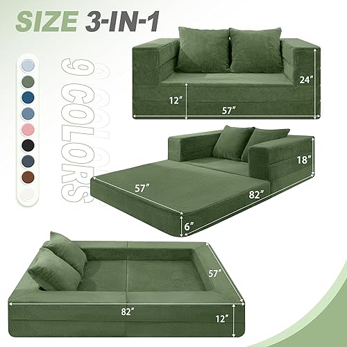 Miniatura 99 de Cama humana gigante para perro, cama 3 en 1 para perro de tamaño humano con funda de piel sintética lavable, cama grande plegable para mascotas con