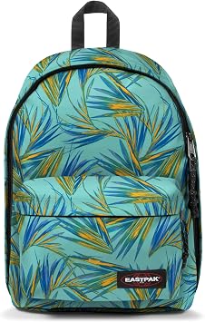 EASTPAK Out Of Office 31L Backpack with Dual Compartments, 14-inch Laptop Tablet Sleeve, Utility Pocket, Bottle Holder, Brize Palm Aqua