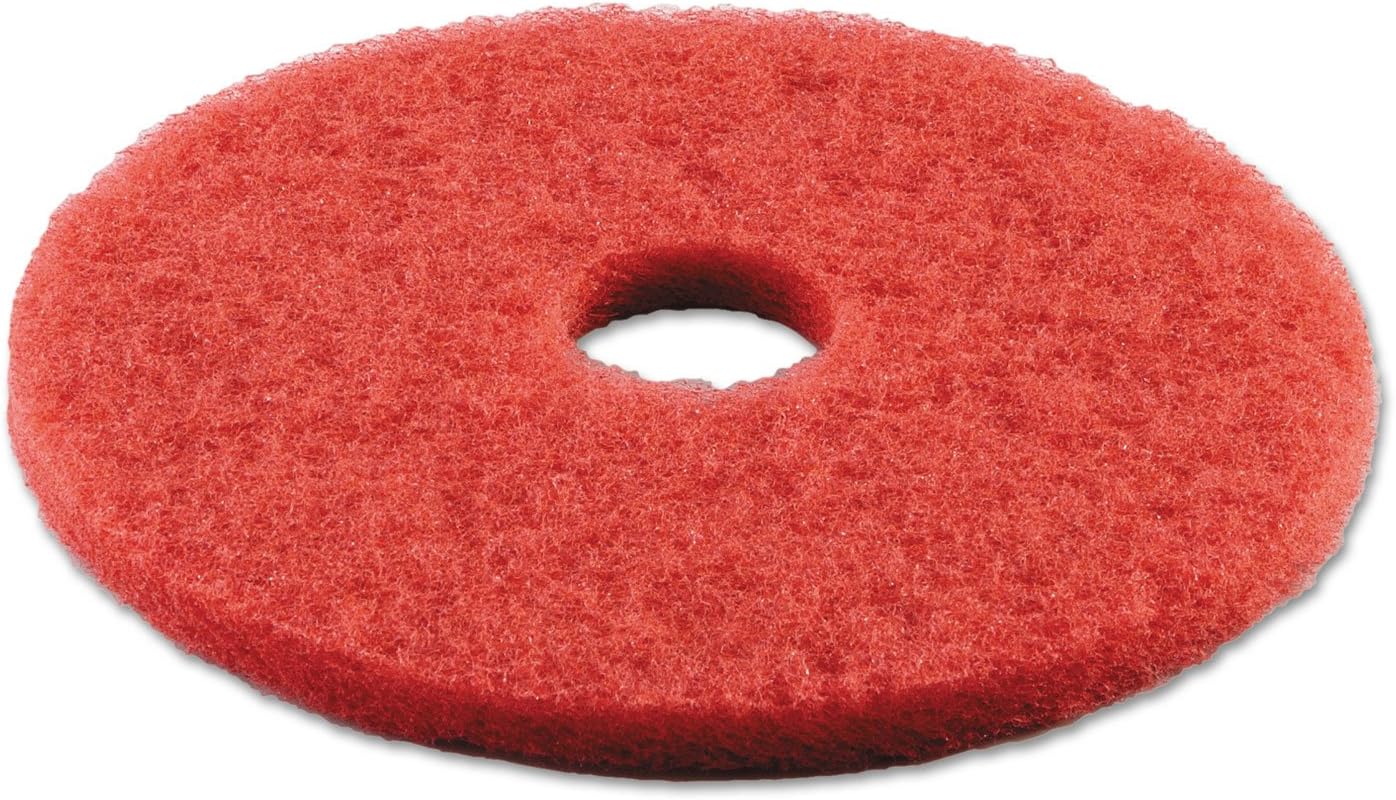 Boardwalk Buffing Floor Pads, 16" Diameter, Red, 5/Carton