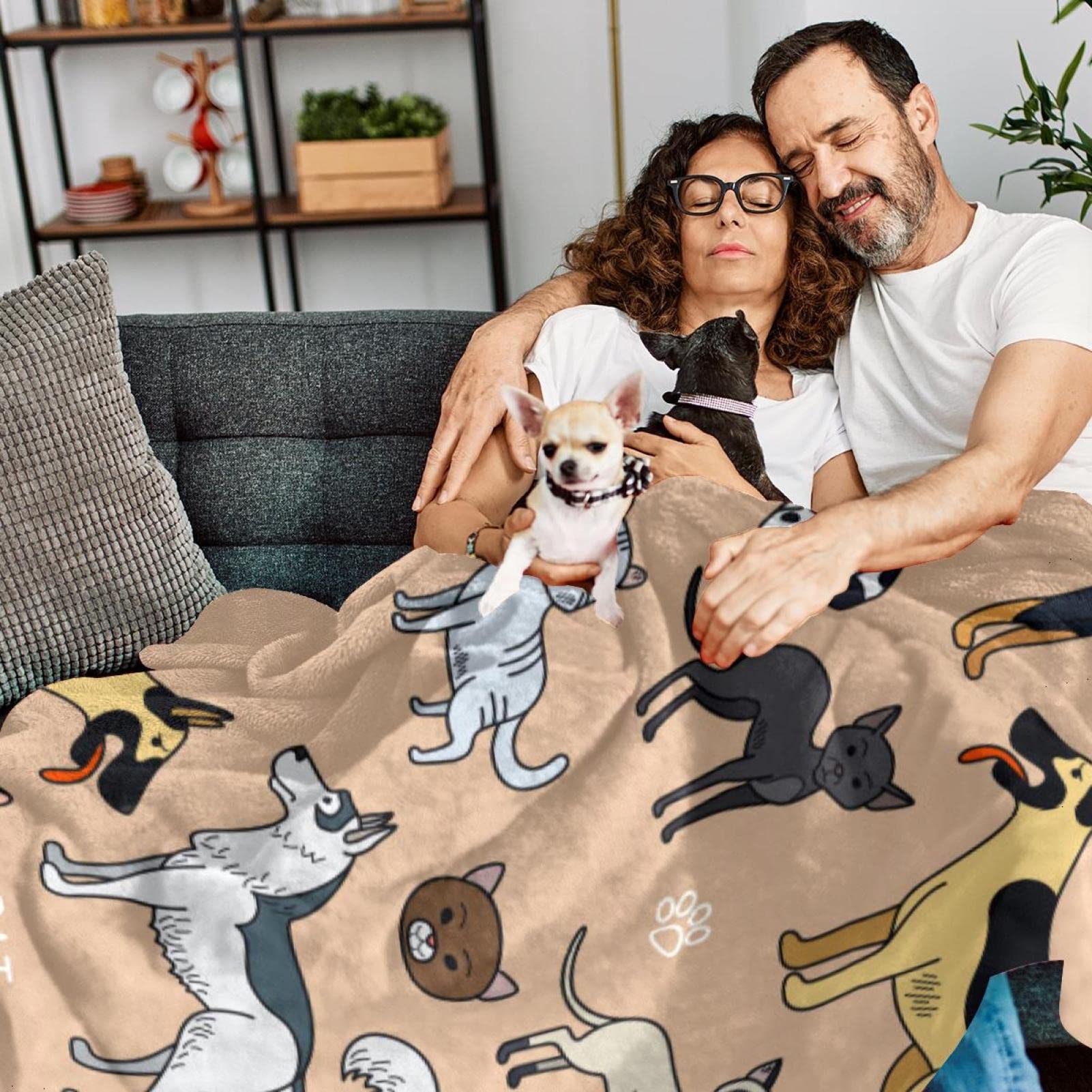Manta de forro polar para gatos y perros para sofá, ligera y mullida