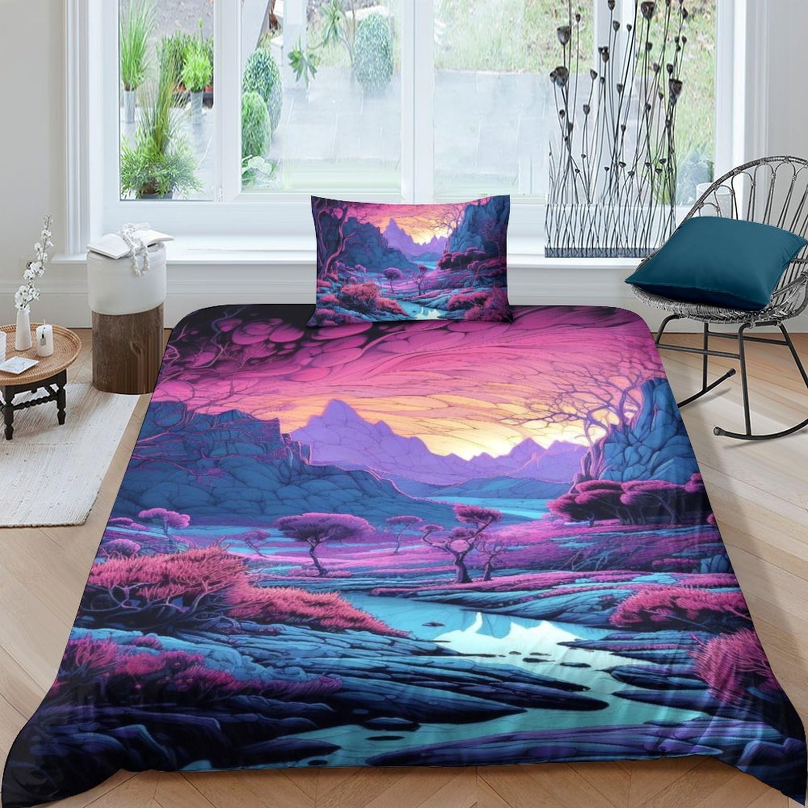 Housse de couette 3D Dark Forest en 135x200cm, l'idée cadeau déco pour chambre