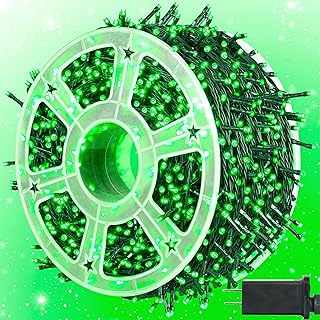 kemooie 500 LED Green Christmas Lights, 164 FT 8 Lighting Mode with Memory Plug in Waterproof Fairy Lights, for Outdoor Birthday Christmas Wedding Party Garden Balcony Decorations (Green)