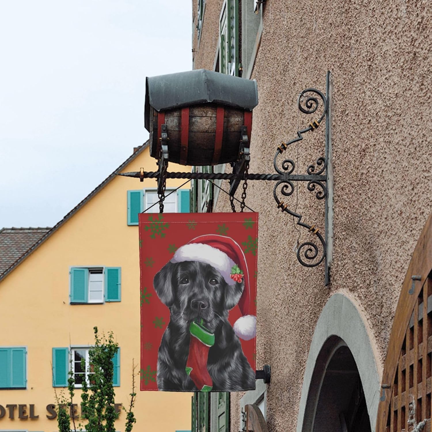 Labrador Lab Black Cute christmas Winter Retriever Garden Flag 12x18 Inch Double Sided Vertical Decoration Yard Small Flag For Outside Holiday Seasonal Outdoor - Image 2