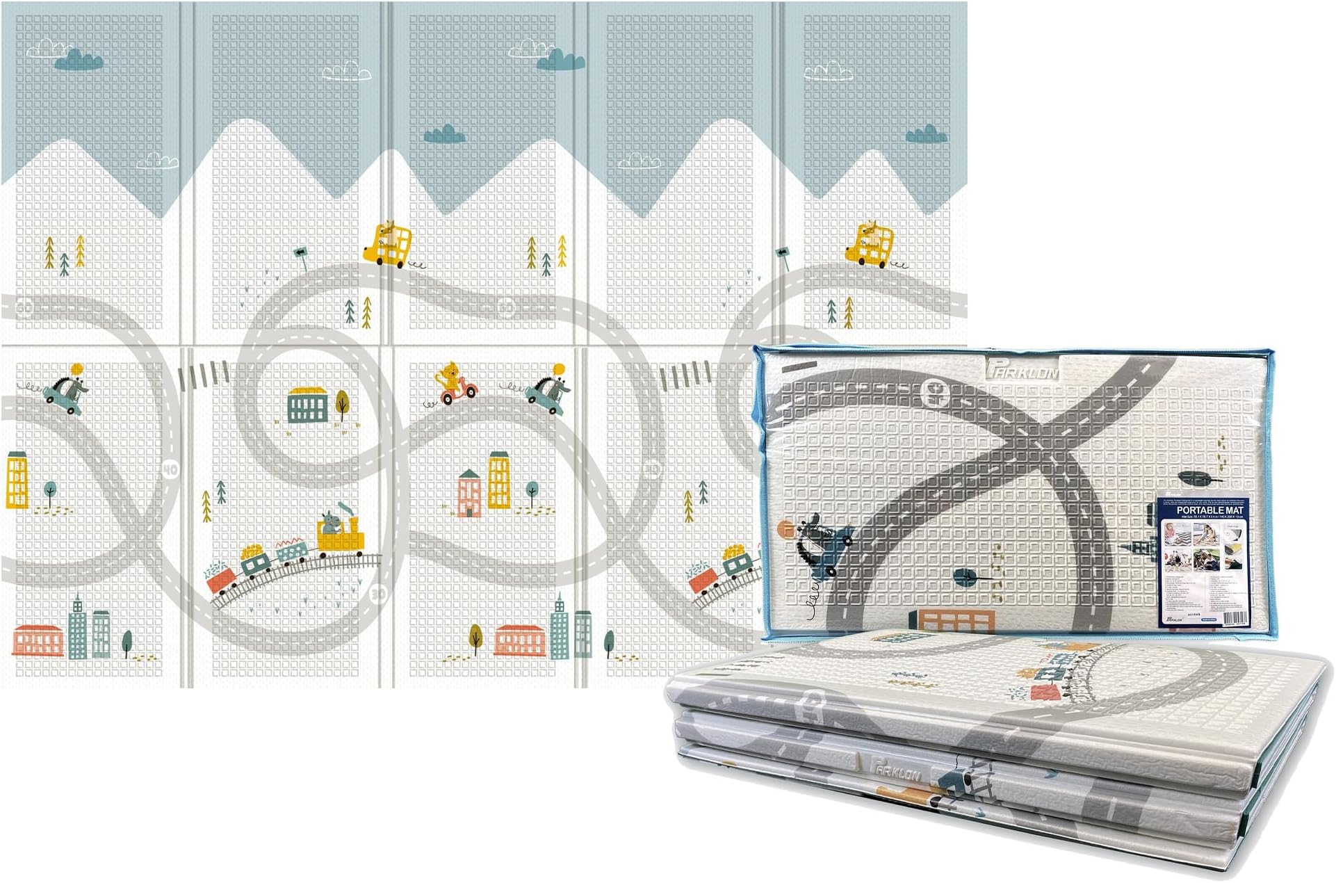 Large Foldable Baby Crawling Play Mat, 78.7 x 55.1 x 0.4 in., Water Resistant, Includes Carry Case