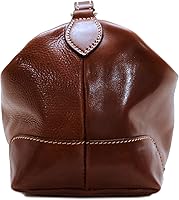 Vista 6 de Cenzo Neceser Dopp de cuero para viaje en color marrón, Vecchio marrón