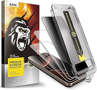 Película protectora de pantalla de vidrio 9h + de 3 piezas para iPhone, vidrio templado súper duro [resistente a la rotura de grado militar] con herramientas de instalación fáciles actualizadas (15 Pro)