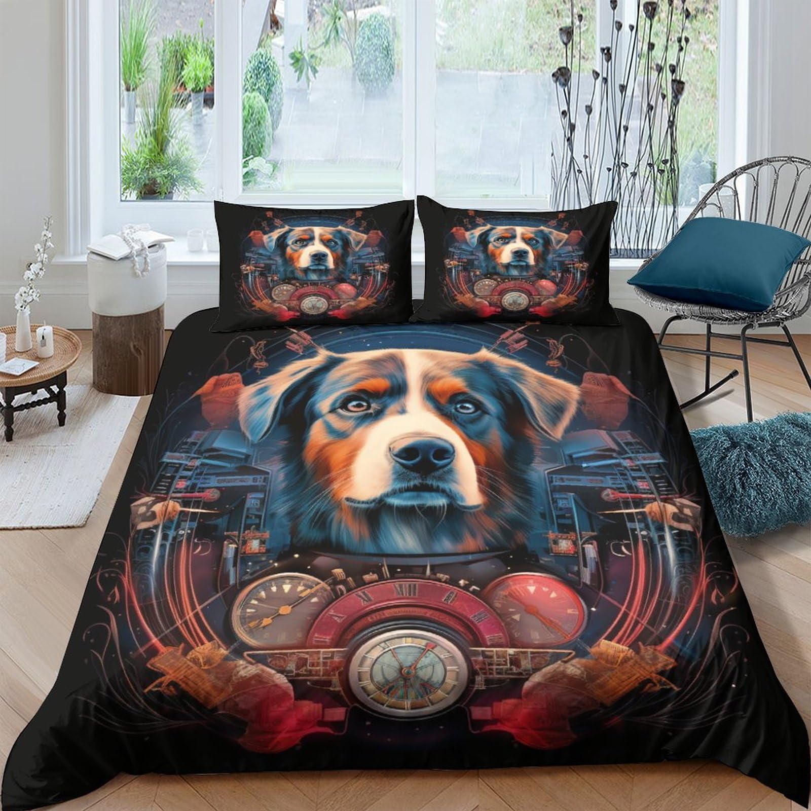 Housse de couette chien hypoallergénique ultra douce et respirante avec taie d'oreiller