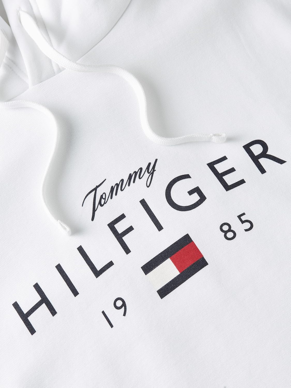 Tommy Hilfiger Men's Medium Weight Cotton Hoodie Sweatshirt With Printed Logo and Drawstring