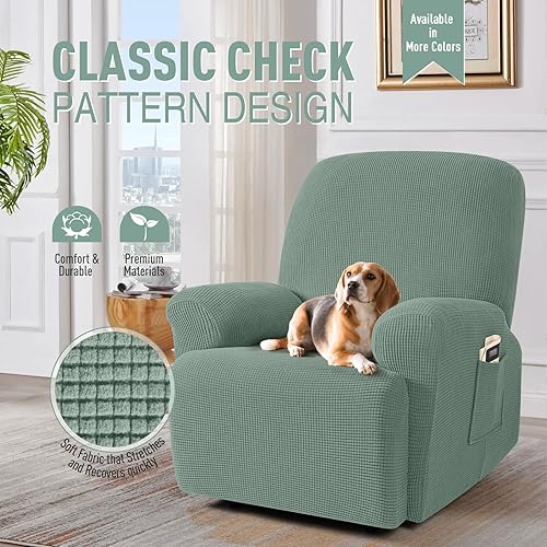 Miniatura 39 de TAOCOCO Fundas para sofá reclinable, 8 piezas, fundas elásticas para sofá grande de 3 asientos, fundas reclinables, protector de muebles con patrón