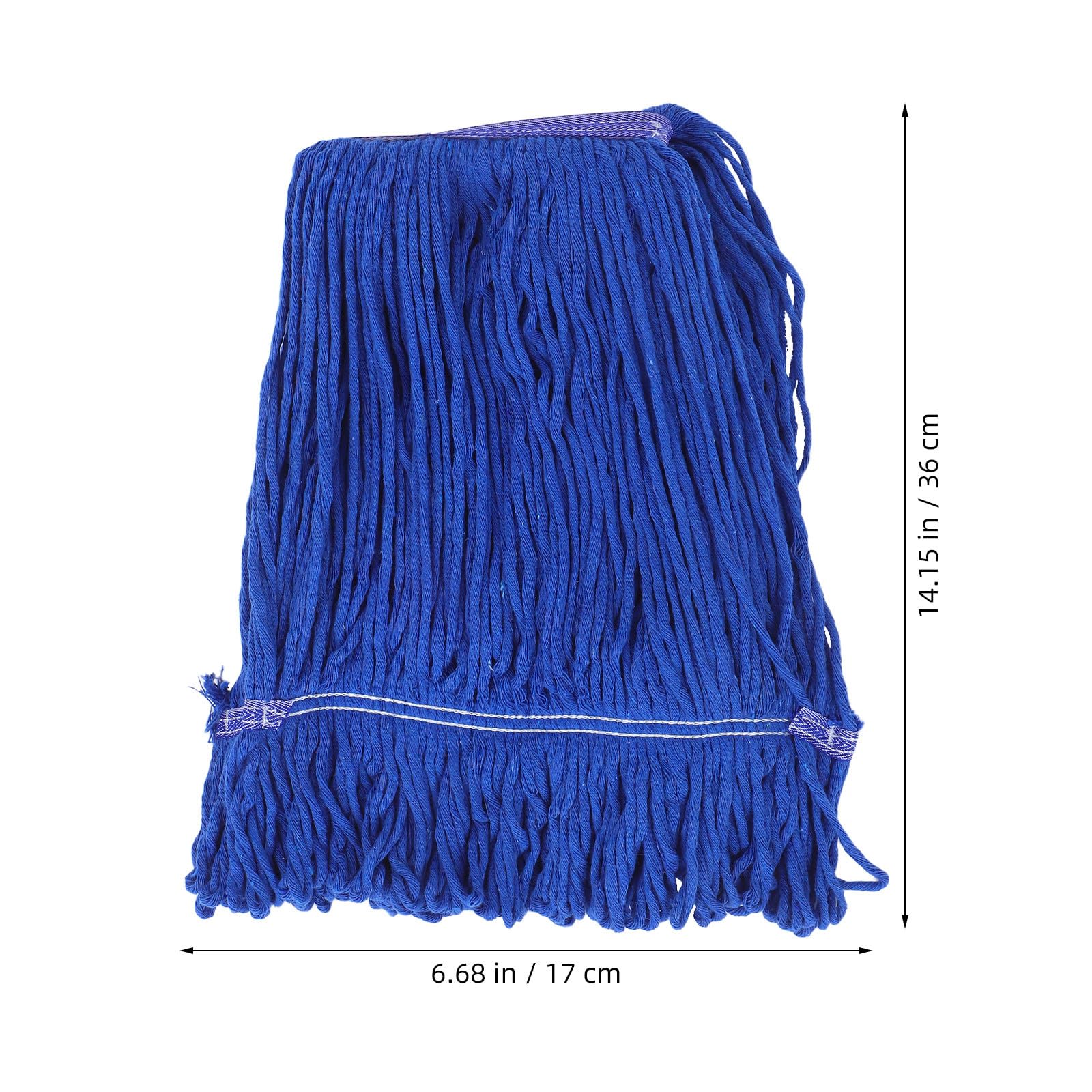 CRAFTHROU Cabezal de Trapeador Húmedo Comercial de Algodón Reutilizable para Limpieza 3 Piezas de Mopa Recambio Azul para Azulejos y Paredes