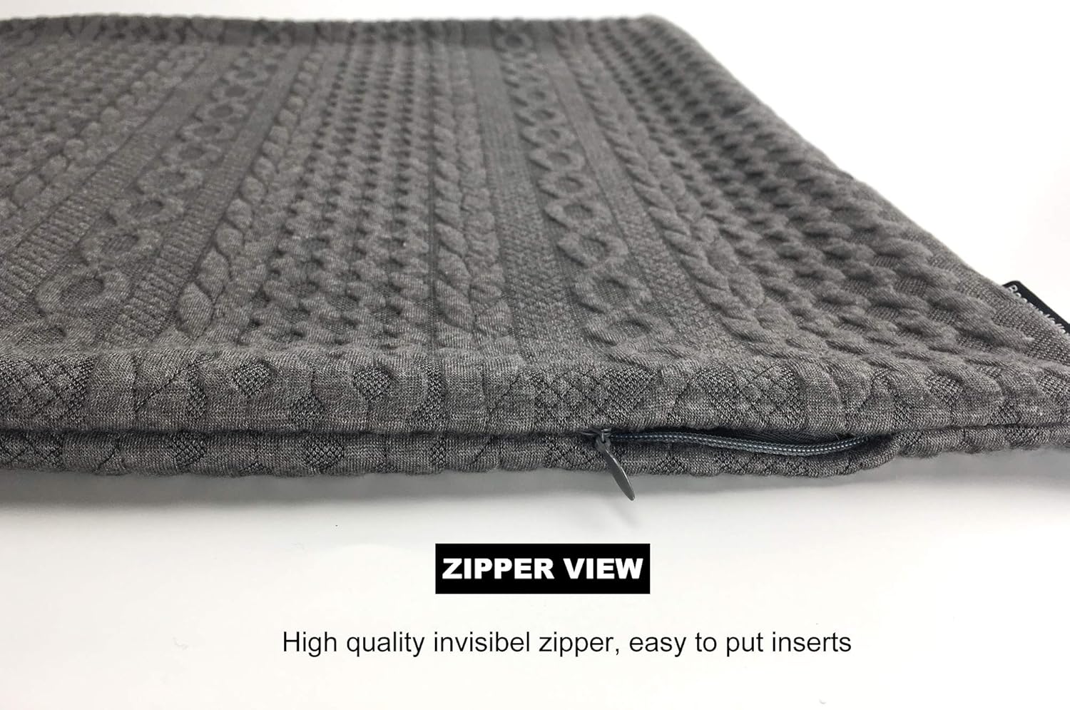 Booque Valley Throw Pillow Covers, Pack of 2 Super Soft Elegant Modern Embossed Patterned Gray Cushion Covers Throw Pillow Cases for Sofa Bed Car Chair, 18 x 18 inch(Grey)