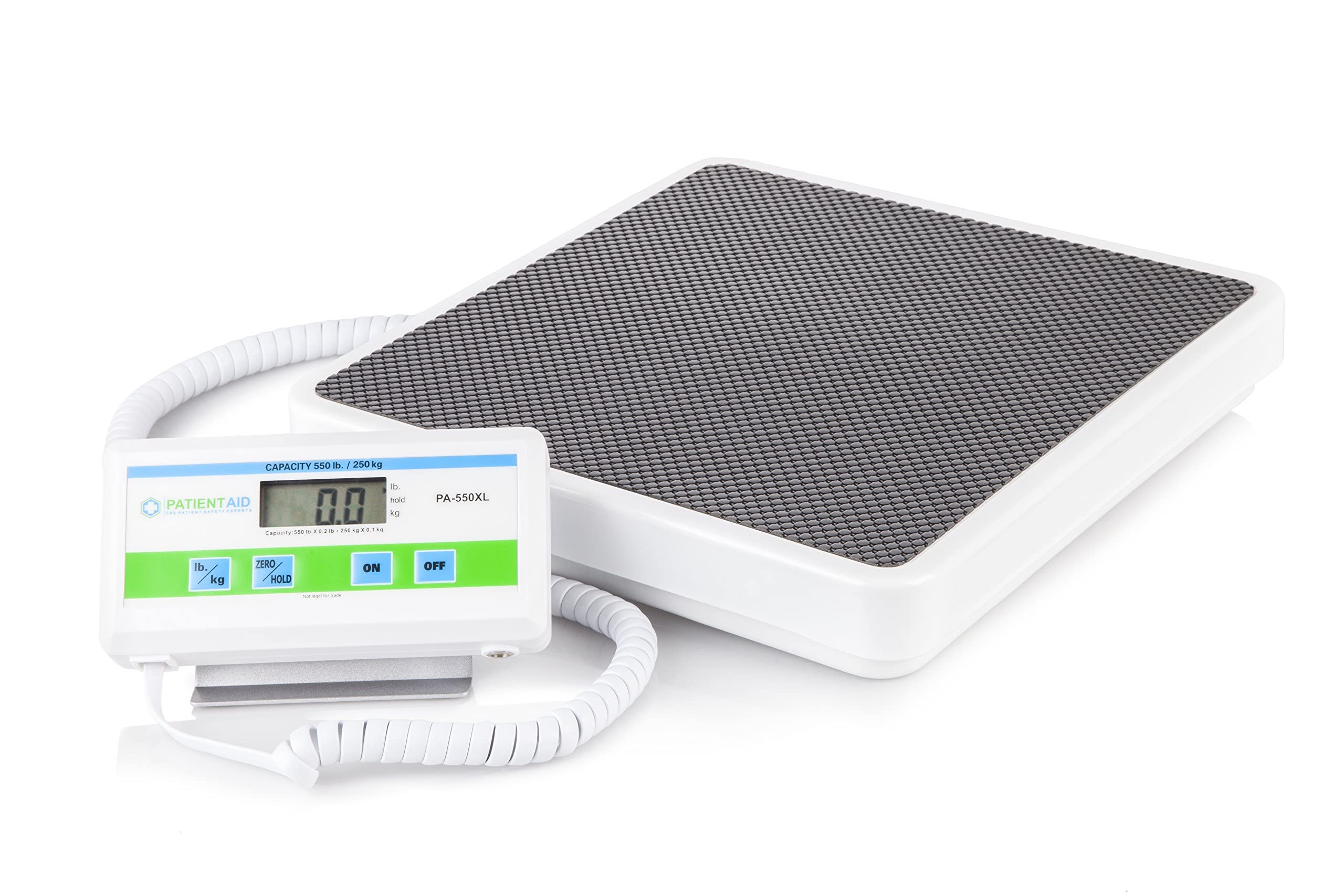 Photo 1 of Medical Grade Floor Scale - Portable - Easy to Read Digital Display - Heavy Duty - Home, Hospital & Physician Use - Pound & Kilogram Settings - 12" x 12.5" Platform - 550 lb Limit by Patient Aid