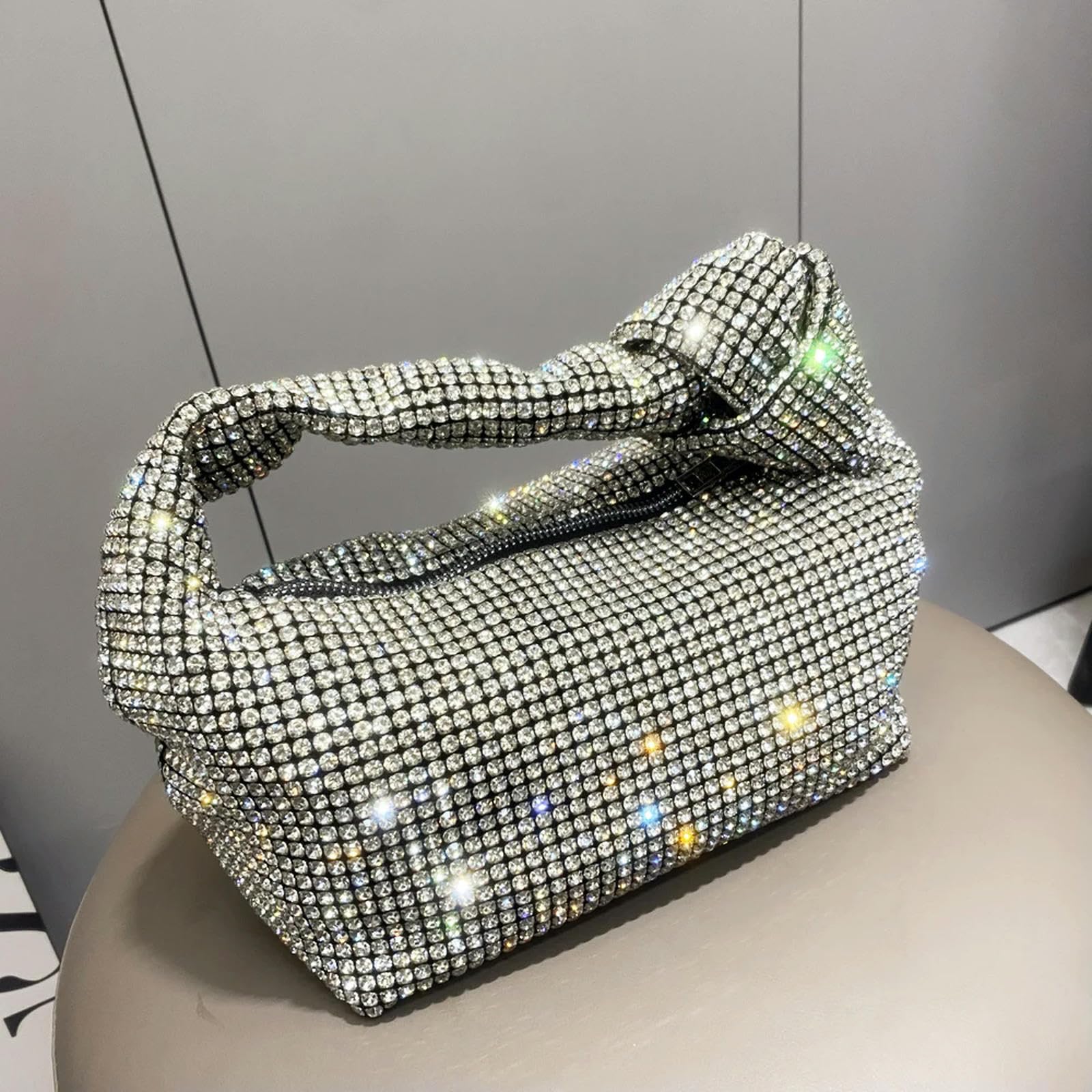 Clutch-Tasche Abendtaschen Silberne Griff Frauenhandtaschen Brieftaschen Und Handtaschen Bankettsäcke-Silber