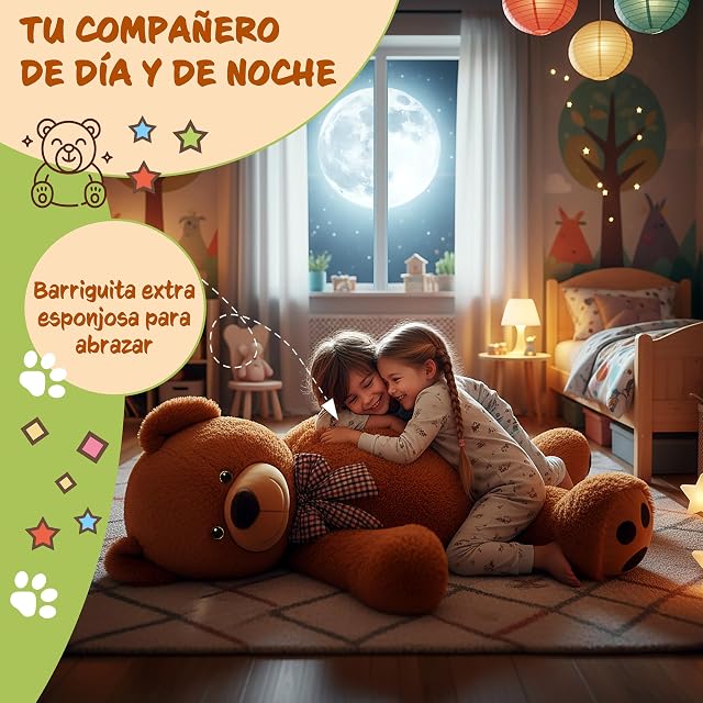 Foto 6 de 8 de Monzana® Oso de Peluche Grande con Lazo 175cm Osito Teddy Bear Marrón Juguete Niños Regalo Enamorados
