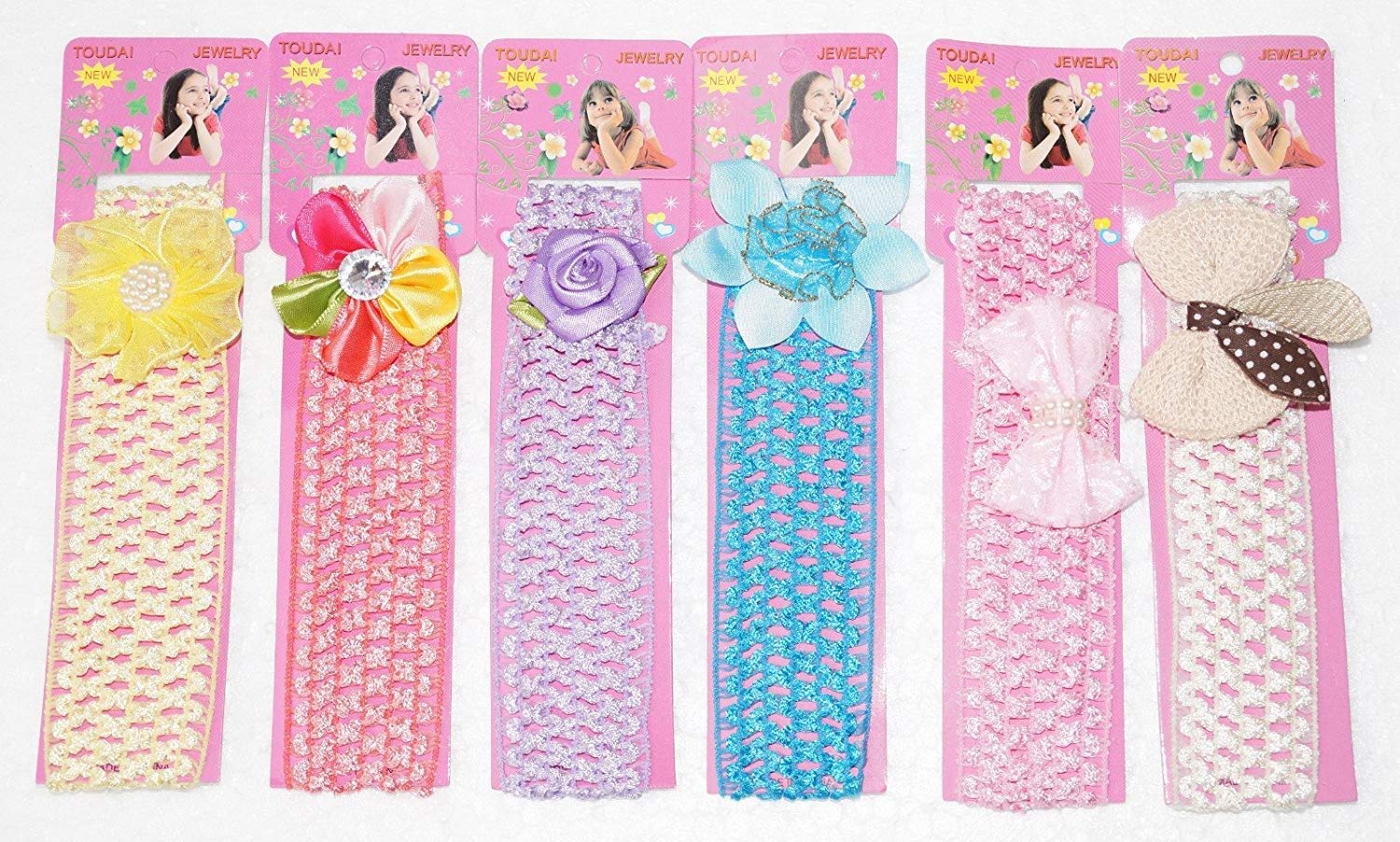 FAMEZA Babys Crochet Style Elastic Rubber Hair Ties (Multicolour, HairBand_09) - Set of 6 (B07FJ636H3) Amazon Price History, Amazon Price Tracker