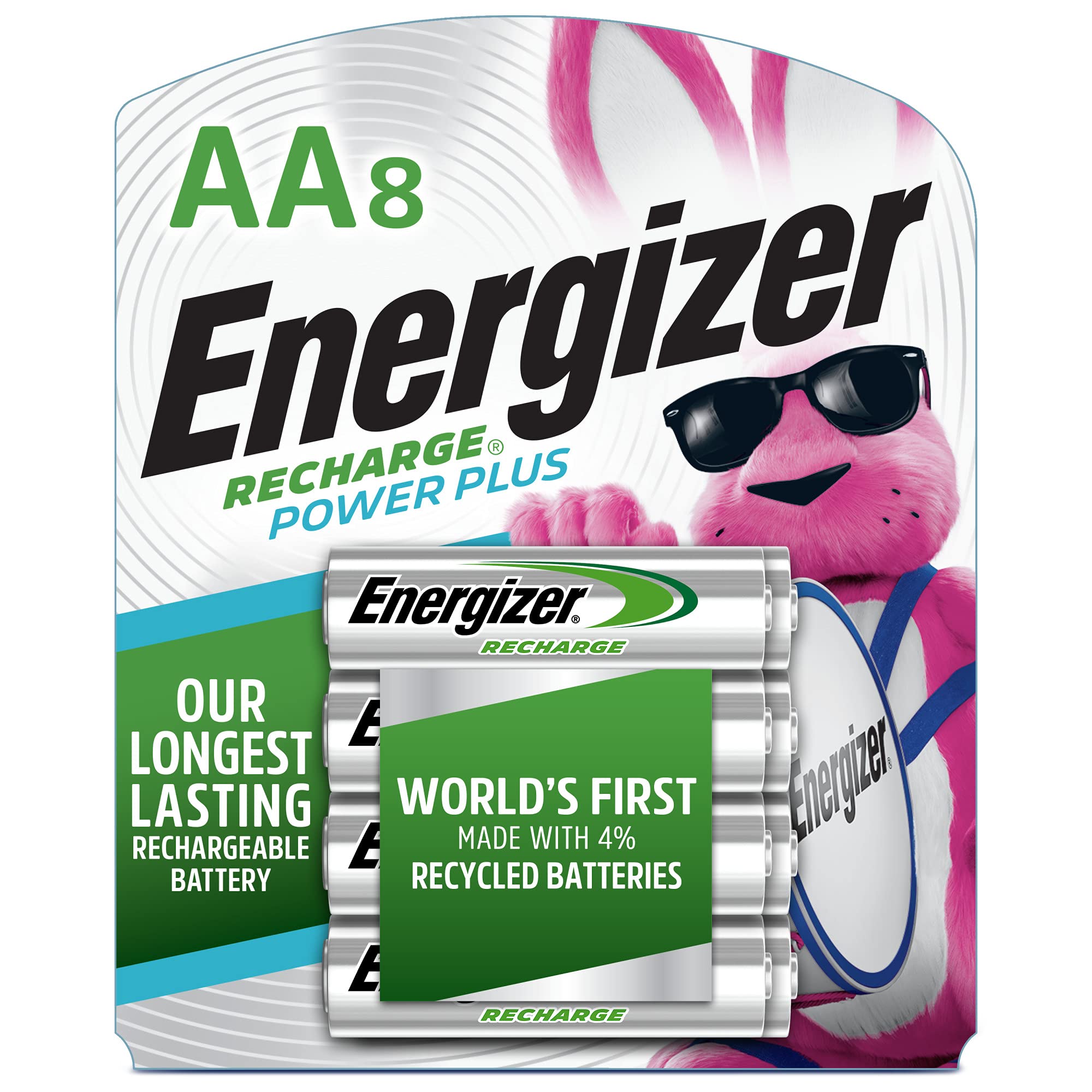 Energizer NH15BP8 Rechargeable AA Batteries, 2300 mAh, PreCharged, 8