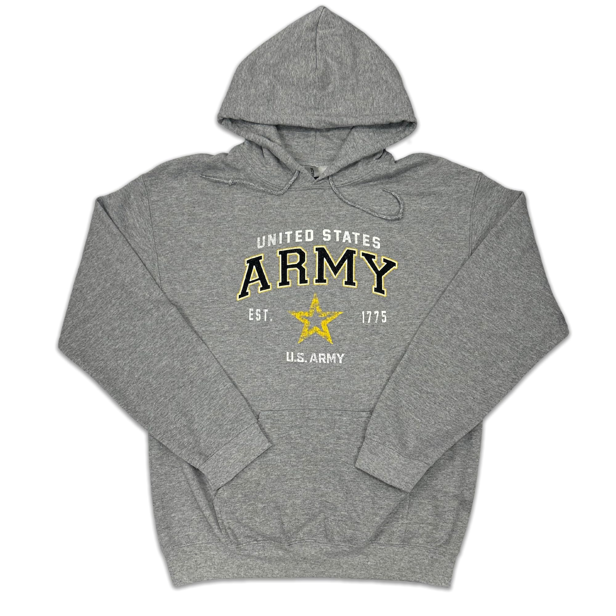 Armed Forces Gear Men's Army Star Est. 1775 Hooded Sweatshirt, x-large, grey