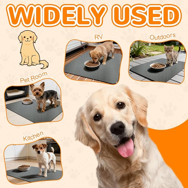 Foto 5 de 8 de Alfombra Comedero Perro Superabsorbente, 40 × 60 Cm Alfombra Comedero Gato de Secado RáPido